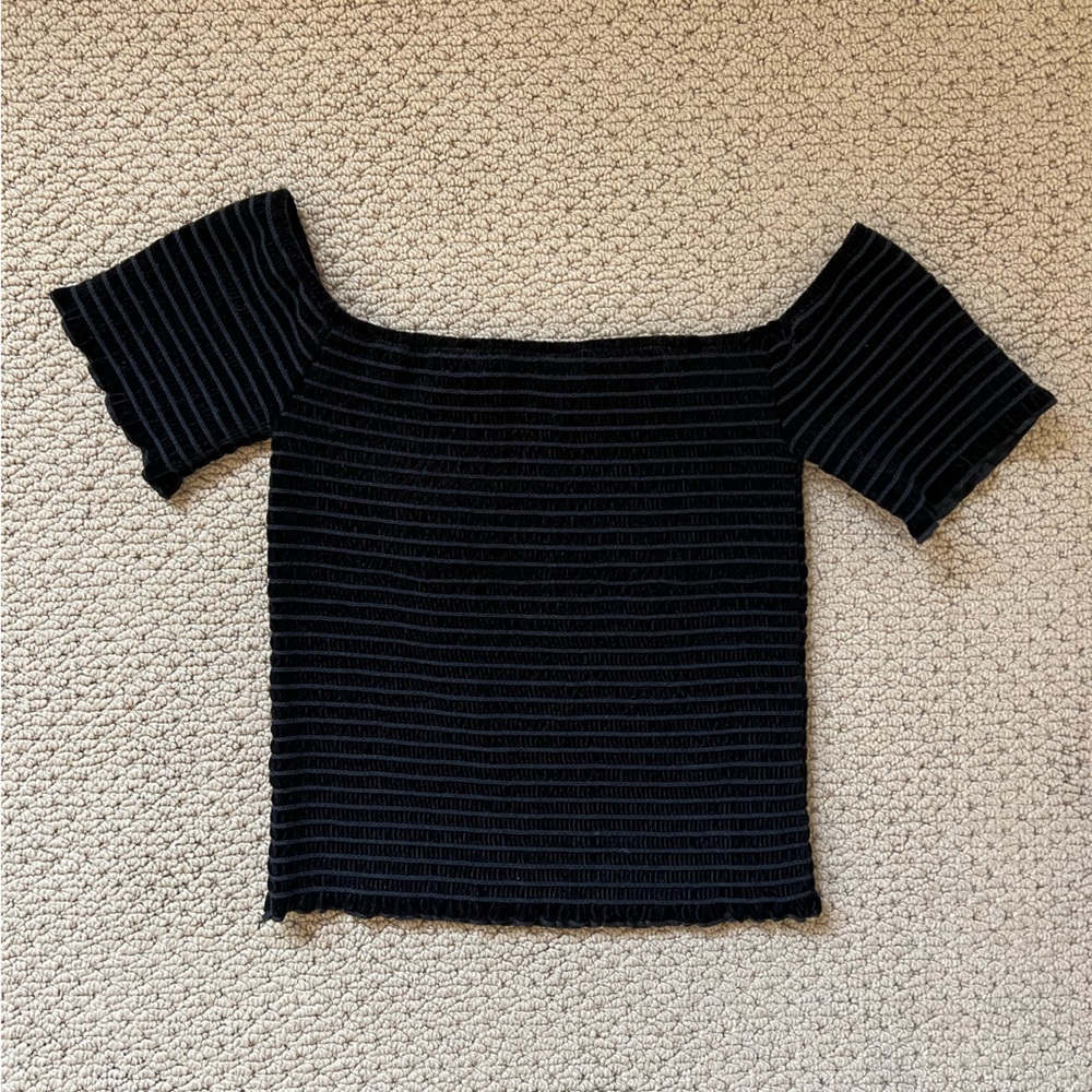 Aqua Velvet Over the Shoulder/Cap Sleeve Top